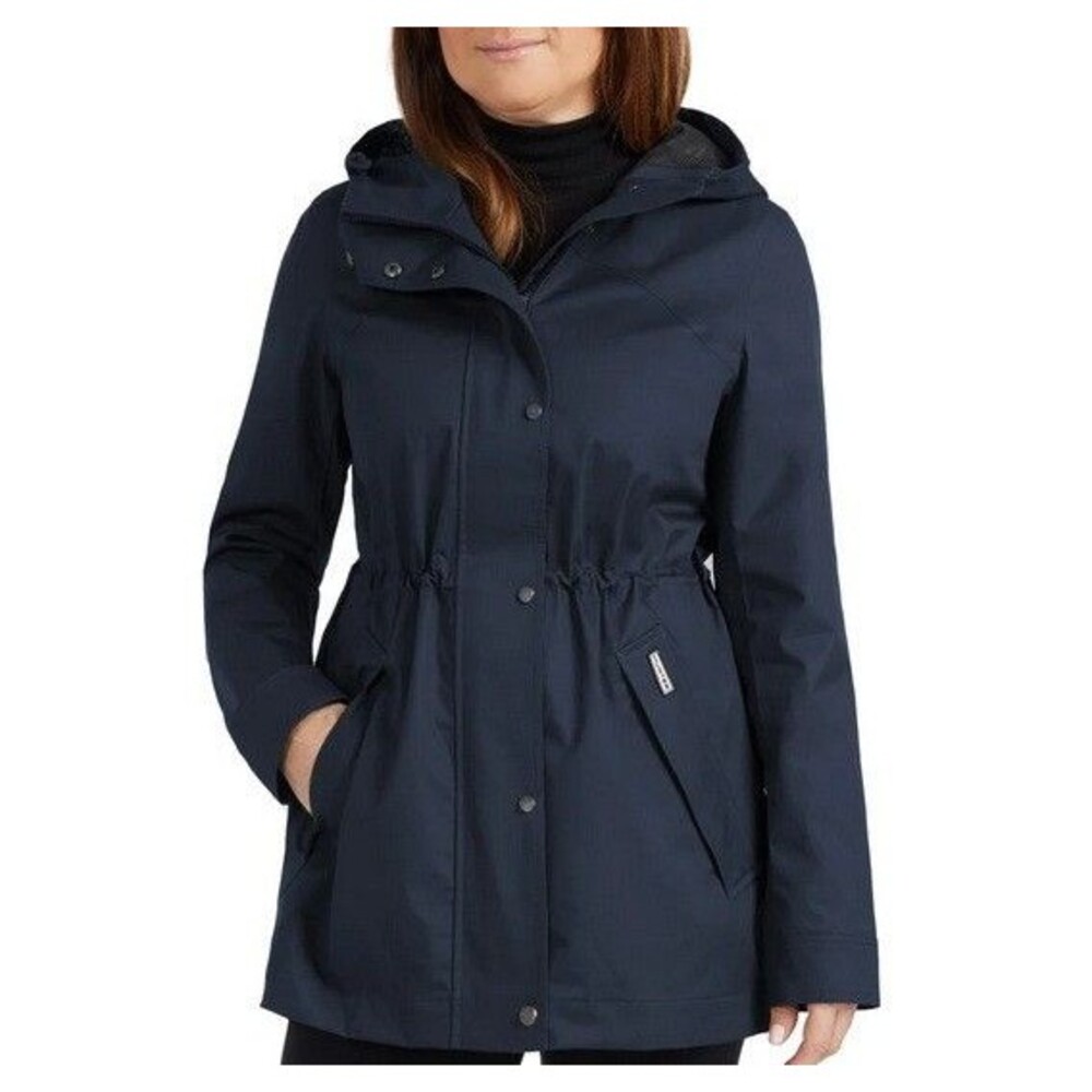 Hunter Ladies Large L Rain Water Resistant Cotton Smock Jacket Navy Blue NWT